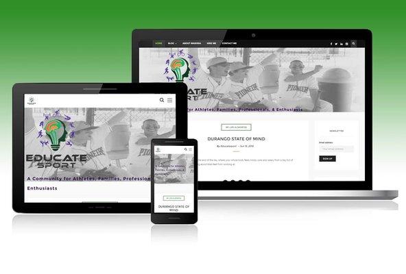 Educate Sport needed a site to show her writing and attract new business.  www.educatesport.com