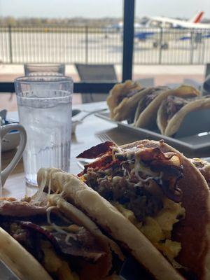 Breakfast tacos in all their glory.