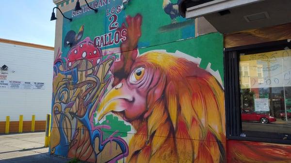 Front mural, Los Dos Gallos, Oakland