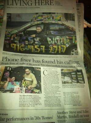 GREAT article in the Sacramento Bee today, 3/4/14! Never heard of Louie Toro before this!! Apparently, he fixes broken phones!!