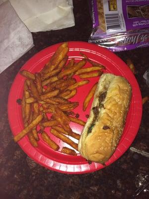 The philly and seasoned fries were delicious!