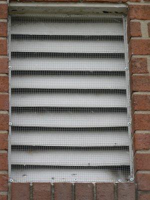 Screened attic louvre vent