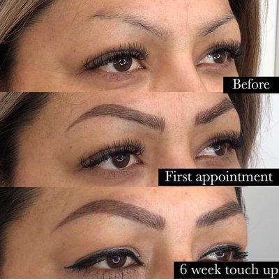 Microblading initial touch up