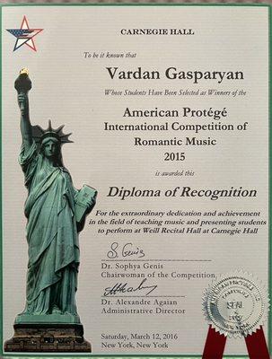 Diploma of Recognition