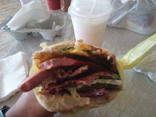 An $8 torta cubana.. Pretty good and nice blend of meats