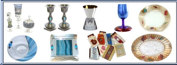 Kiddush cups, candle sticks, candles