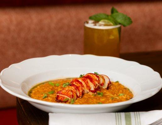 Lobster Risotto with shaved fennel, sea beans and grana padano parmesan