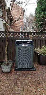 Outdoor 20 SEER high efficiency Trane AC, quietest in the market!