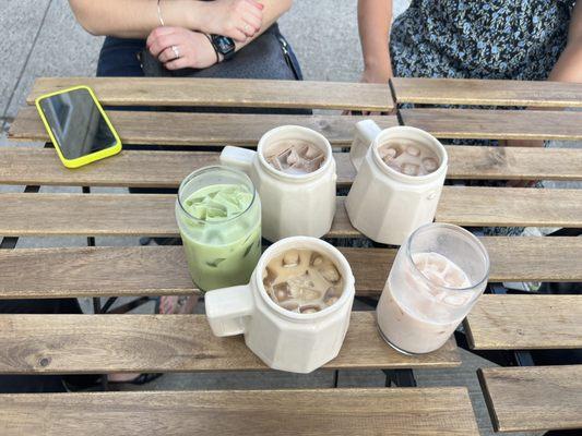 Various iced drinks (delicious!)