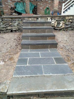 Brand new flagstone steps