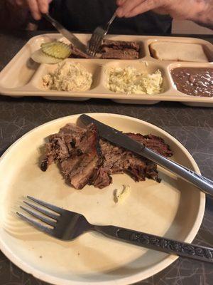 Sliced brisket plate