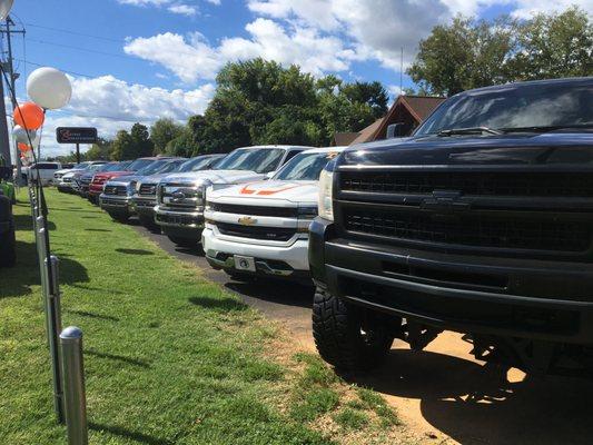 We offer a wide variety of trucks including: Toyota Tundras and Tacomas, Ford F-150s, Chevrolet Silverado and GMC Sierras, and Dodge Rams!