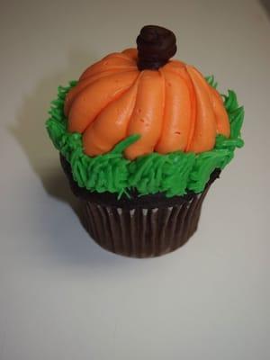 A pumpkin cupcake just in time for the holidays