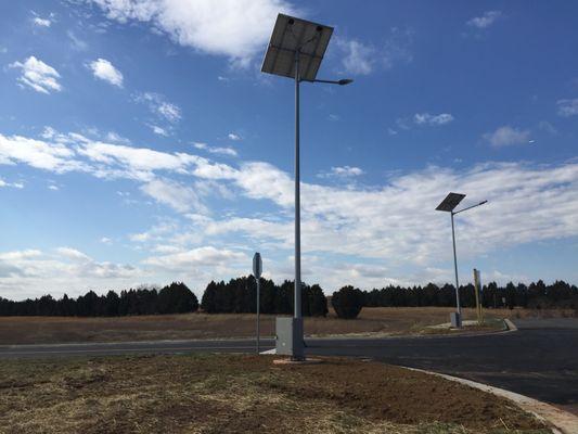 Solar powered street lights