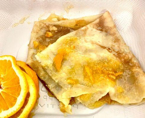 4. Crepe Suzette orange grand marnier this is what was left after I gave up and threw it away