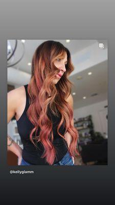 Beautiful red and extensions.