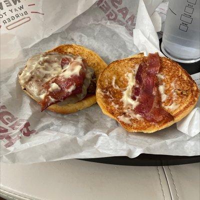 I asked for a single add pepper Jack and bacon and this is what I got. I paid $15 for a meal I could have gotten from Wendy's.