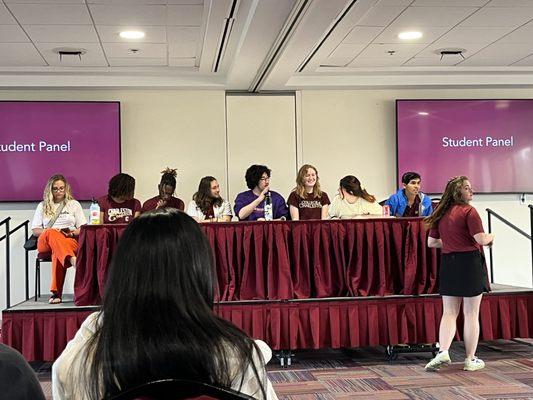 Student panel during accepted student day 2023