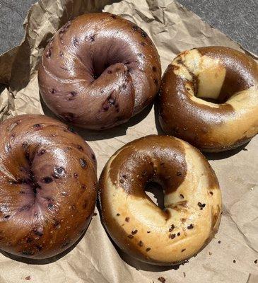 blueberry bagels; marble bagels