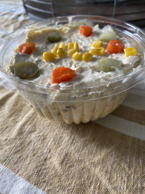 Olivier salad was recommended by the owner. Delicious on the Sangak!