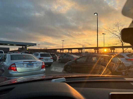 Costco gas ... everyone had the same idea , long lines!