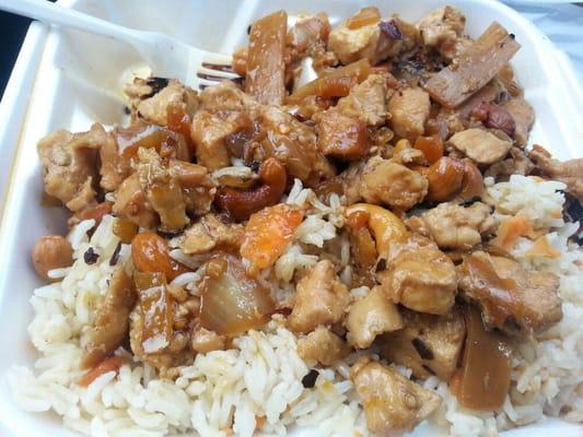 Spicy cashew chicken and it's only $4.90. Enough for two meals