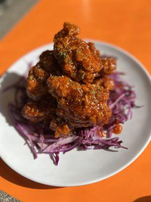 Korean Style Fried Chicken Sweet & Spicy, crispy and the perfect amount of sauce!