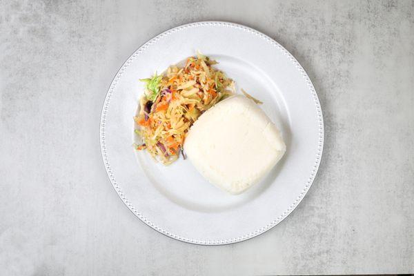 UGALI- A Kenyan Delicacy made of Corn Meal with Sauteed Cabbage