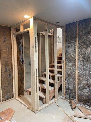 Build out of new staircase.