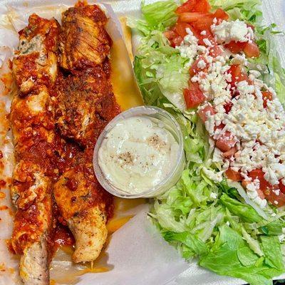 Extra Spicy / Double Chicken Skewer w/ Double Salad