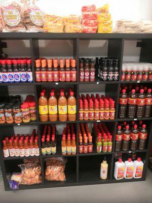 Selection of hot sauces