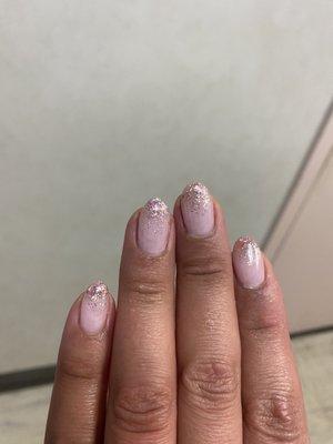 Rose gold glitter ombre