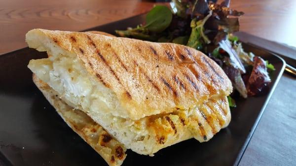 Fresh off the press, chicken curry panini, delish