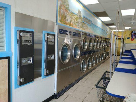 We set our dryers with options of low, medium and high to get you clothes drying quickly!