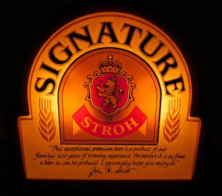 Stroh Beer Lit Sign