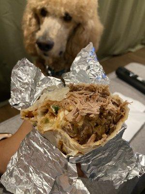 Super burrito w/ shredded beef