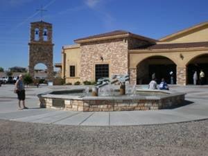 The plaza in front of St. Francis of Assisi.