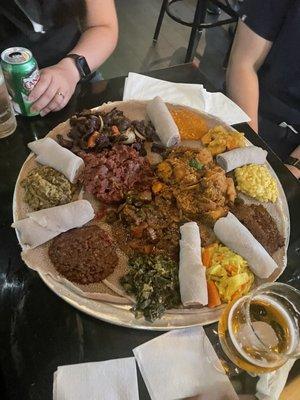 Veggie special platter with meat