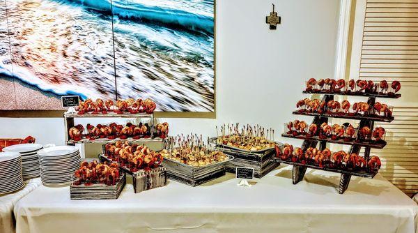 Hors d'oeuvres display table