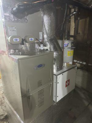 After, Carrier Infinity® 98 AFUE Gas Furnace with IQ Air Perfect Air 16 Whole Home Filter