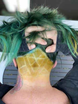 Creative Color, Cut & Undercut design by Brittany @BeechHairCraft