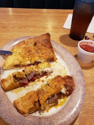 This was the "Meat Lovers Calzone". It was only a small, but I was stuffed completely! One of the best calzones that I have ever had!