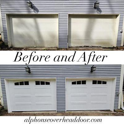 Before and After Garage Door Replacement