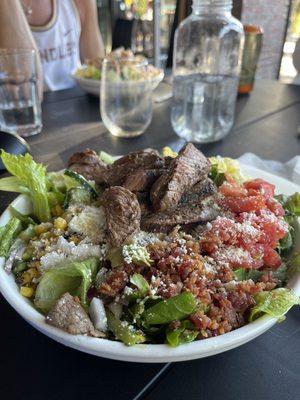 Cobb salad with steak