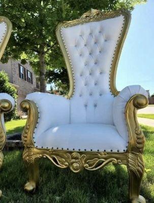 Gold/white throne chairs