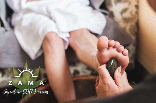 We offer the only CBD pedicure in PDX! Hot stones take your CBD treatment to the next level!