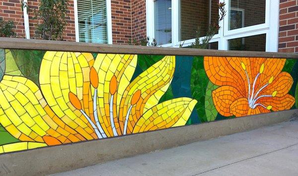 Rachel Rodi Mosaics created this glass mosaic mural for The Addison in San Mateo, CA.