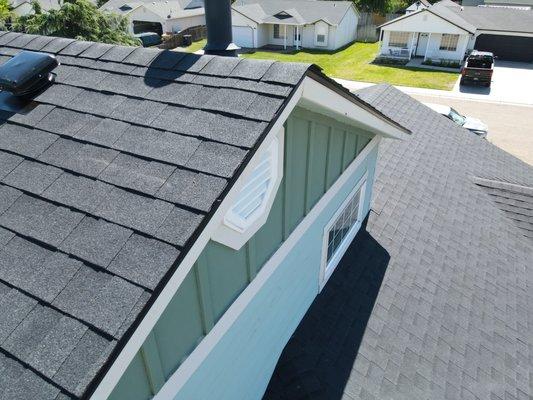 Quality craftsmanship and perfectly straight lines for a roofing job that we did in Caldwell.