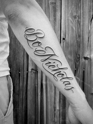 Script Tattoo by Justin Jakus