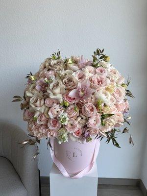 Breathtaking and magic arrangement in pink and blush colors